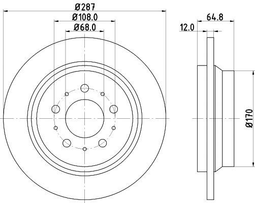 8DD 355 107-092 BEHR/HELLA/PAGID Тормозной диск (фото 1)