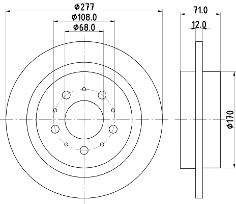8DD 355 107-101 BEHR/HELLA/PAGID Тормозной диск (фото 1)