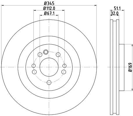 8DD 355 107-221 BEHR/HELLA/PAGID Тормозной диск (фото 1)