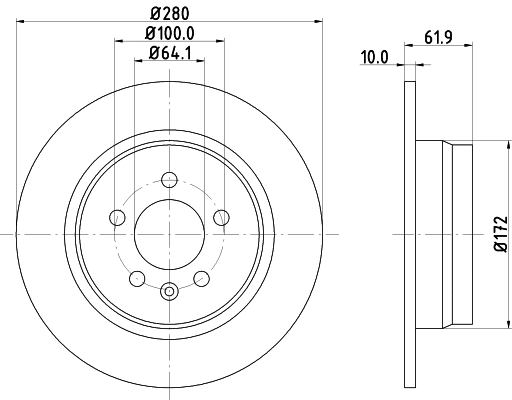 8DD 355 107-261 BEHR/HELLA/PAGID Тормозной диск (фото 1)