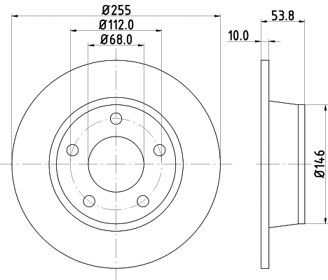 8DD 355 107-351 BEHR/HELLA/PAGID Тормозной диск (фото 1)