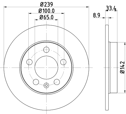8DD 355 107-461 BEHR/HELLA/PAGID Тормозной диск (фото 1)