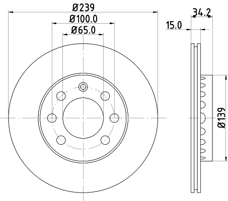 8DD 355 107-581 BEHR/HELLA/PAGID Тормозной диск (фото 1)