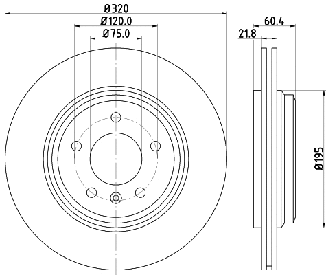 8DD 355 107-692 BEHR/HELLA/PAGID Тормозной диск (фото 1)