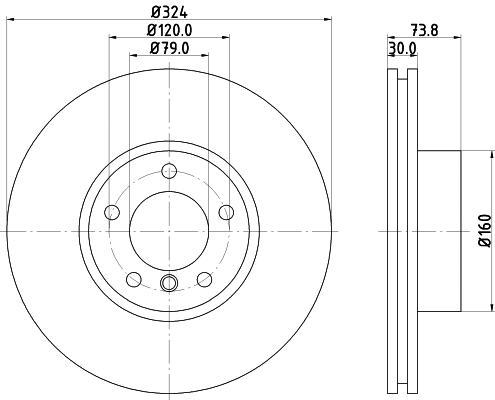 8DD 355 107-711 BEHR/HELLA/PAGID Тормозной диск (фото 1)