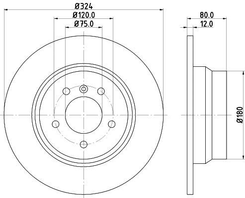 8DD 355 107-771 BEHR/HELLA/PAGID Тормозной диск (фото 1)