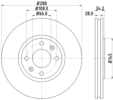 8DD 355 107-841 BEHR/HELLA/PAGID Тормозной диск (фото 1)