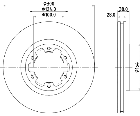 8DD 355 108-021 BEHR/HELLA/PAGID Тормозной диск (фото 1)