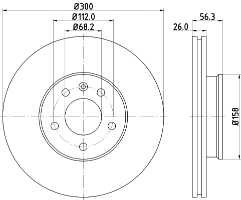 8DD 355 108-082 BEHR/HELLA/PAGID Тормозной диск (фото 1)