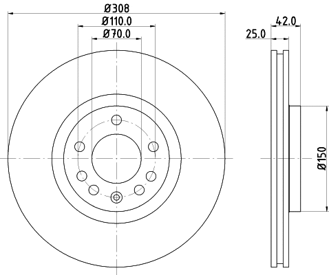 8DD 355 108-232 BEHR/HELLA/PAGID Тормозной диск (фото 1)