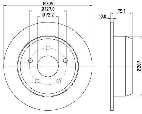 8DD 355 108-611 BEHR/HELLA/PAGID Тормозной диск (фото 1)