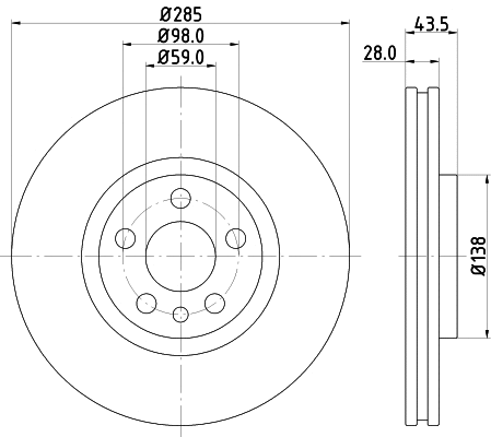 8DD 355 108-761 BEHR/HELLA/PAGID Тормозной диск (фото 1)