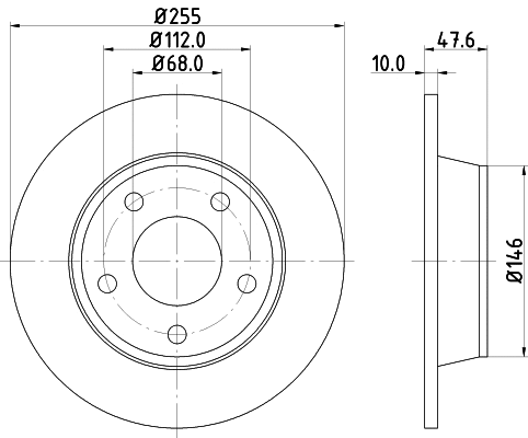 8DD 355 109-091 BEHR/HELLA/PAGID Тормозной диск (фото 1)