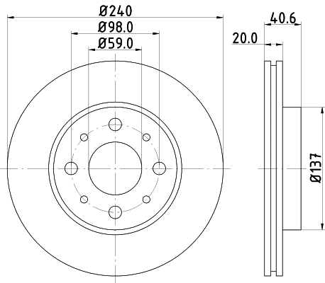 8DD 355 109-121 BEHR/HELLA/PAGID Тормозной диск (фото 1)