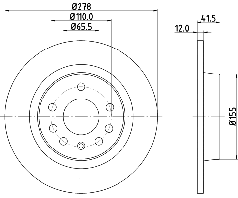 8DD 355 109-212 BEHR/HELLA/PAGID Тормозной диск (фото 1)