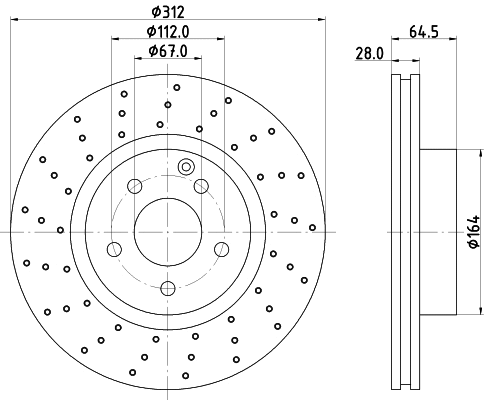 8DD 355 109-451 BEHR/HELLA/PAGID Тормозной диск (фото 1)