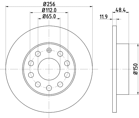 8DD 355 109-631 BEHR/HELLA/PAGID Тормозной диск (фото 1)