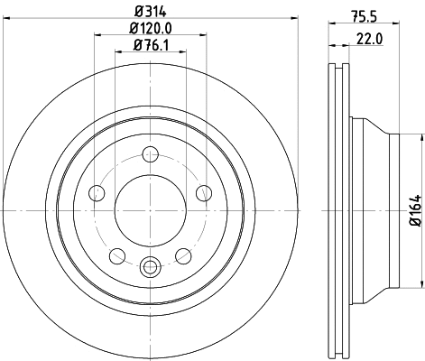 8DD 355 109-801 BEHR/HELLA/PAGID Тормозной диск (фото 1)