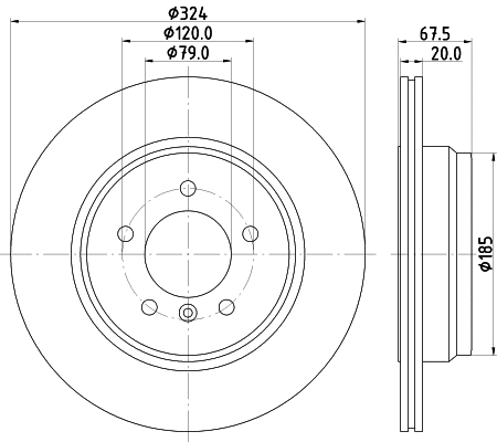 8DD 355 110-021 BEHR/HELLA/PAGID Тормозной диск (фото 1)