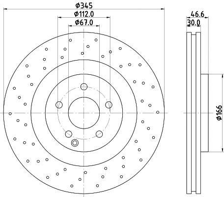 8DD 355 110-132 BEHR/HELLA/PAGID Тормозной диск (фото 1)