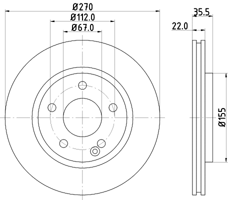 8DD 355 110-231 BEHR/HELLA/PAGID Тормозной диск (фото 1)