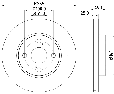 8DD 355 110-431 BEHR/HELLA/PAGID Тормозной диск (фото 1)