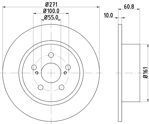 8DD 355 110-551 BEHR/HELLA/PAGID Тормозной диск (фото 1)