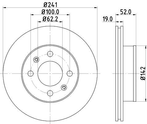 8DD 355 110-641 BEHR/HELLA/PAGID Тормозной диск (фото 1)