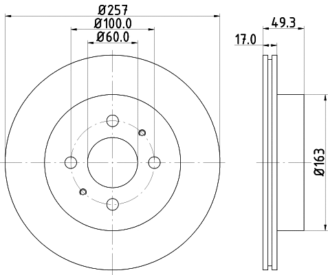 8DD 355 110-971 BEHR/HELLA/PAGID Тормозной диск (фото 1)