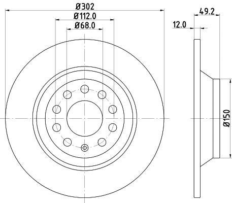 8DD 355 111-181 BEHR/HELLA/PAGID Тормозной диск (фото 1)