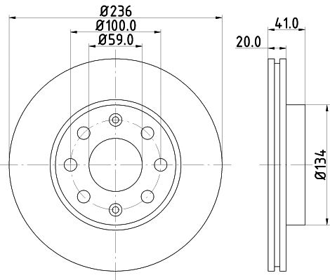 8DD 355 111-341 BEHR/HELLA/PAGID Тормозной диск (фото 1)