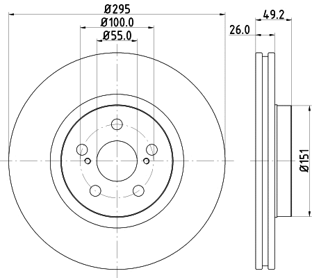 8DD 355 111-651 BEHR/HELLA/PAGID Тормозной диск (фото 1)