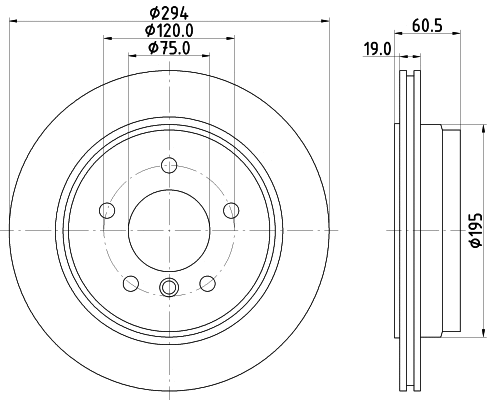 8DD 355 112-272 BEHR/HELLA/PAGID Тормозной диск (фото 1)