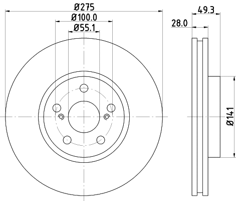 8DD 355 112-331 BEHR/HELLA/PAGID Тормозной диск (фото 1)