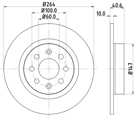 8DD 355 112-621 BEHR/HELLA/PAGID Тормозной диск (фото 1)