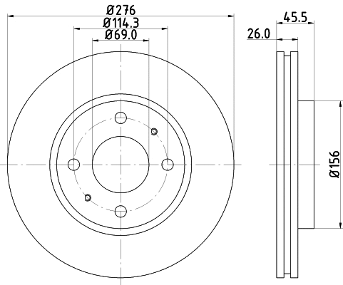 8DD 355 112-951 BEHR/HELLA/PAGID Тормозной диск (фото 1)