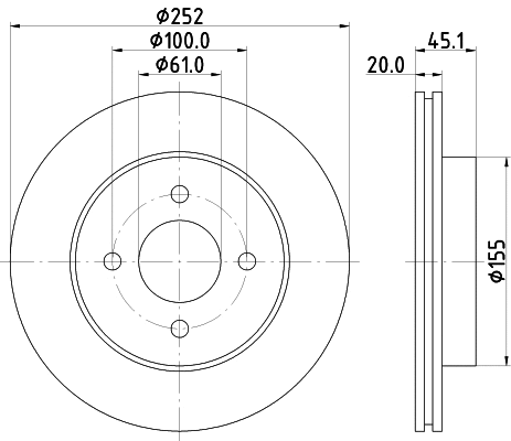 8DD 355 112-961 BEHR/HELLA/PAGID Тормозной диск (фото 1)