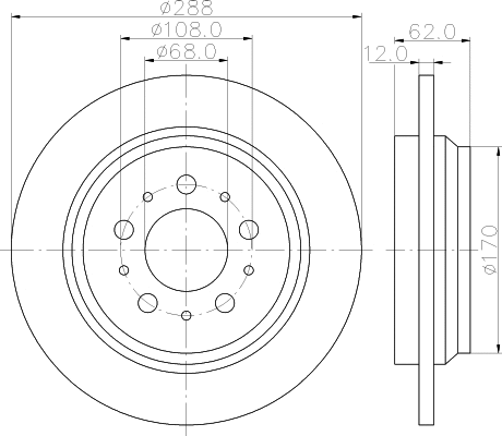 8DD 355 113-022 BEHR/HELLA/PAGID Тормозной диск (фото 1)