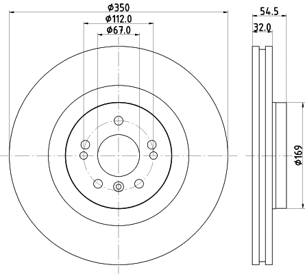 8DD 355 113-192 BEHR/HELLA/PAGID Тормозной диск (фото 1)
