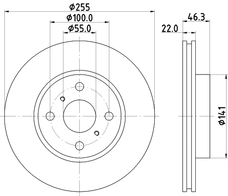 8DD 355 113-581 BEHR/HELLA/PAGID Тормозной диск (фото 1)