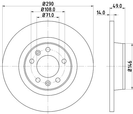 8DD 355 113-681 BEHR/HELLA/PAGID Тормозной диск (фото 1)