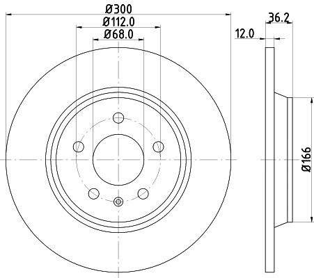 8DD 355 113-932 BEHR/HELLA/PAGID Тормозной диск (фото 1)