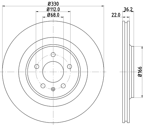 8DD 355 113-972 BEHR/HELLA/PAGID Тормозной диск (фото 1)