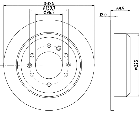 8DD 355 114-041 BEHR/HELLA/PAGID Тормозной диск (фото 1)