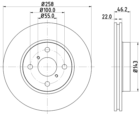 8DD 355 114-311 BEHR/HELLA/PAGID Тормозной диск (фото 1)