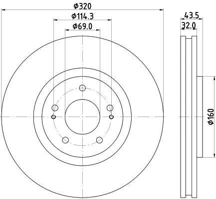 8DD 355 114-841 BEHR/HELLA/PAGID Тормозной диск (фото 1)