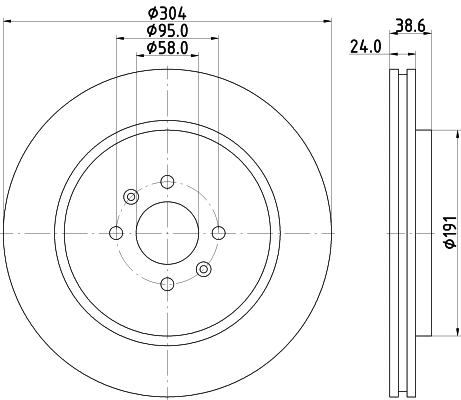 8DD 355 114-871 BEHR/HELLA/PAGID Тормозной диск (фото 1)