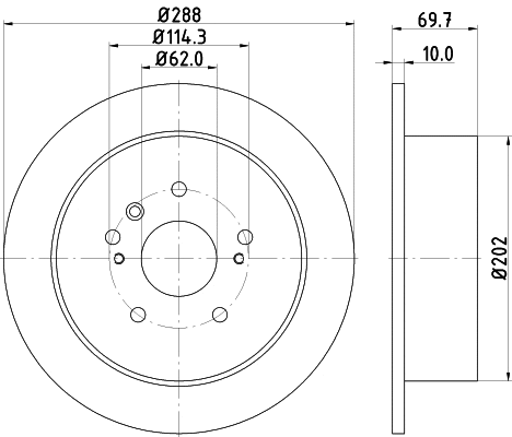 8DD 355 114-991 BEHR/HELLA/PAGID Тормозной диск (фото 1)