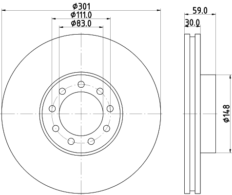 8DD 355 115-531 BEHR/HELLA/PAGID Тормозной диск (фото 1)