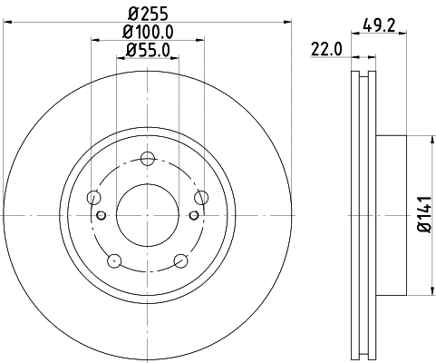 8DD 355 115-691 BEHR/HELLA/PAGID Тормозной диск (фото 1)